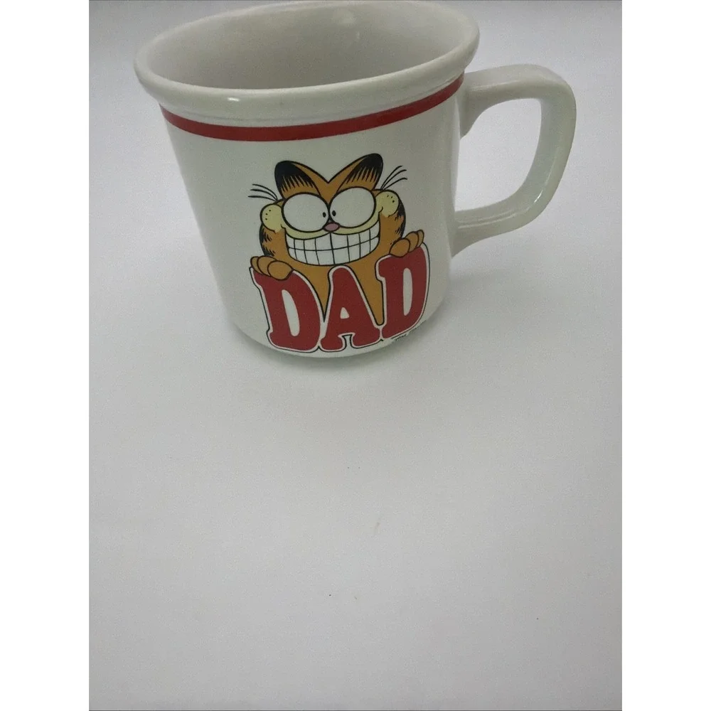 1978 VINTAGE JIM DAVIS GARFIELD DAD MUG COMIC STRIP NEWSPAPER CAT YELLOW TIGER